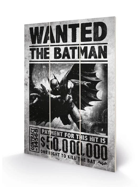 Batman Arkham Origins - Wanted Wood Print 20 X 29.5 cm