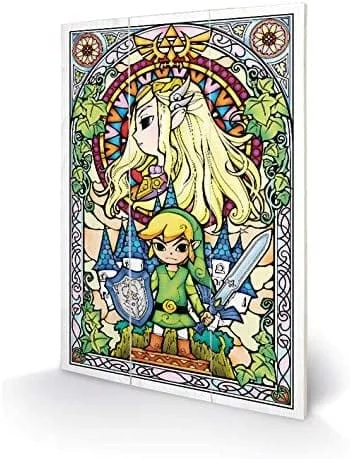 The Legend Of Zelda - Stained Glass Wood Print 20 X 29.5 cm