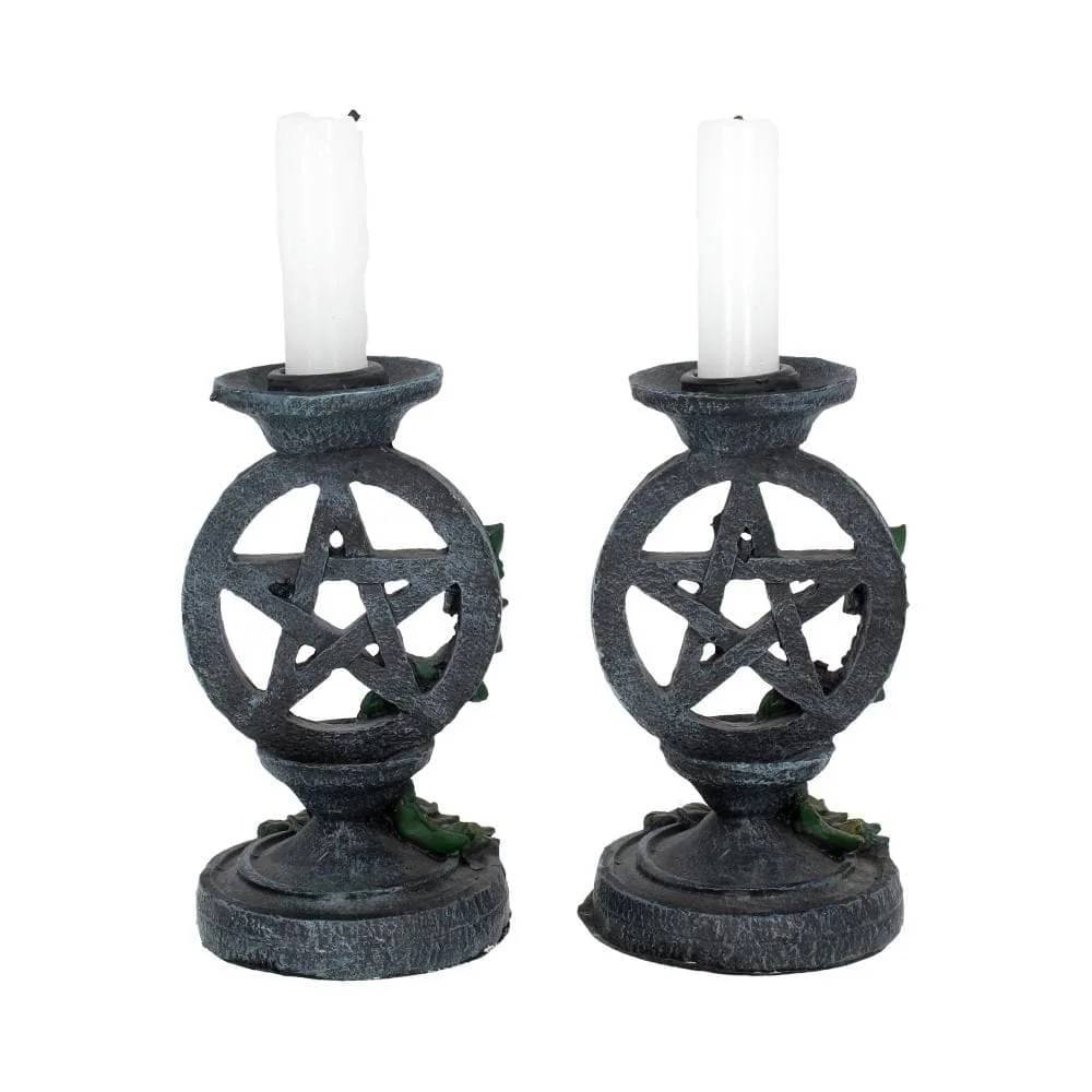 Nemesis Now - Aged Pentagram Candlesticks 13.4cm