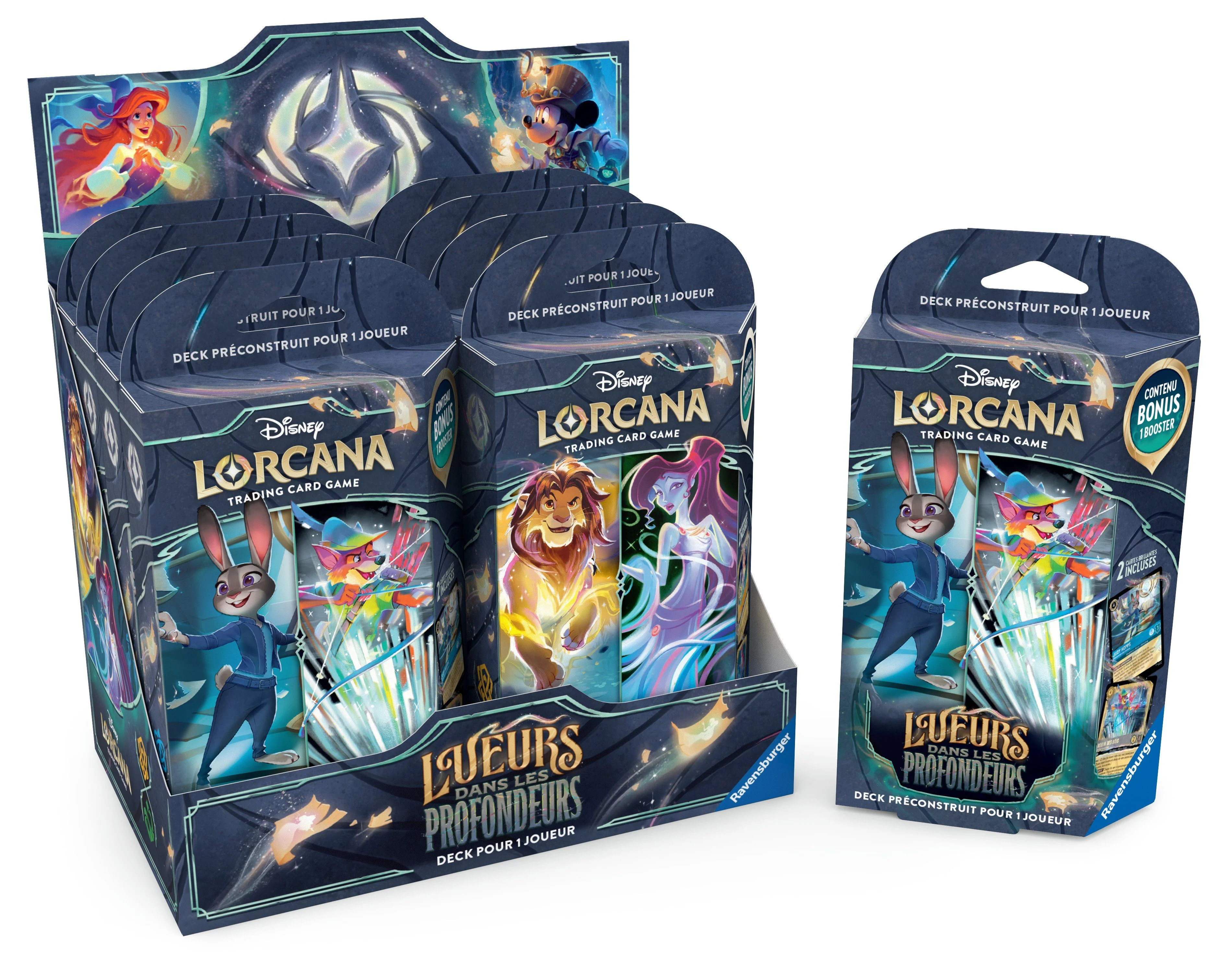 Disney Lorcana JCC : Lueurs dans les Profondeurs - Display de Deck de démarrage (8 Decks) - FR