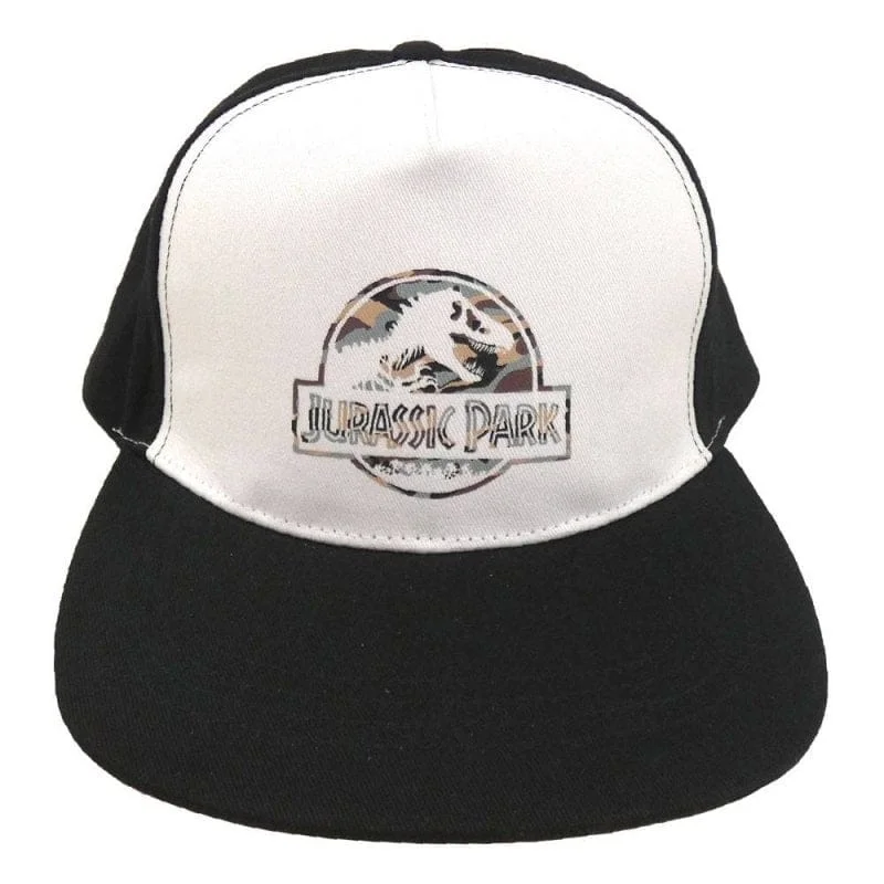 Jurassic Park - Camo Logo Zwart en Wit Snapback Cap