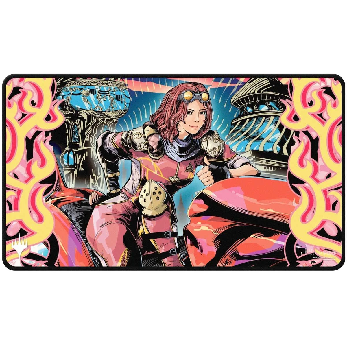 Ultra Pro - Magic: The Gathering - Aetherdrift - Chandra, Spark Hunter Black Stitched Playmat Premium - UK