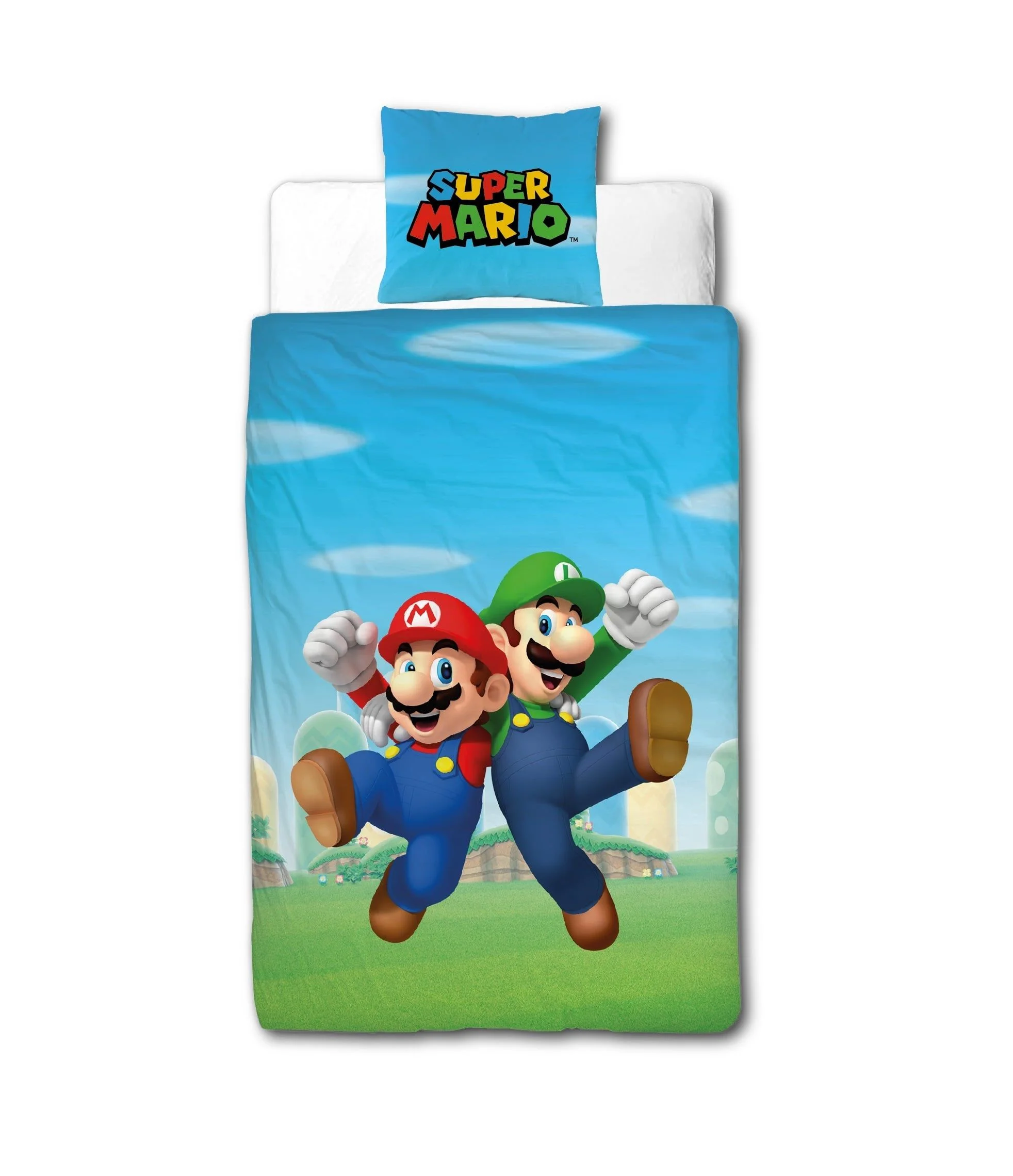 Super Mario - Mario en Luigi Microvezel Beddengoed Set (140x200cm + 63x63cm)