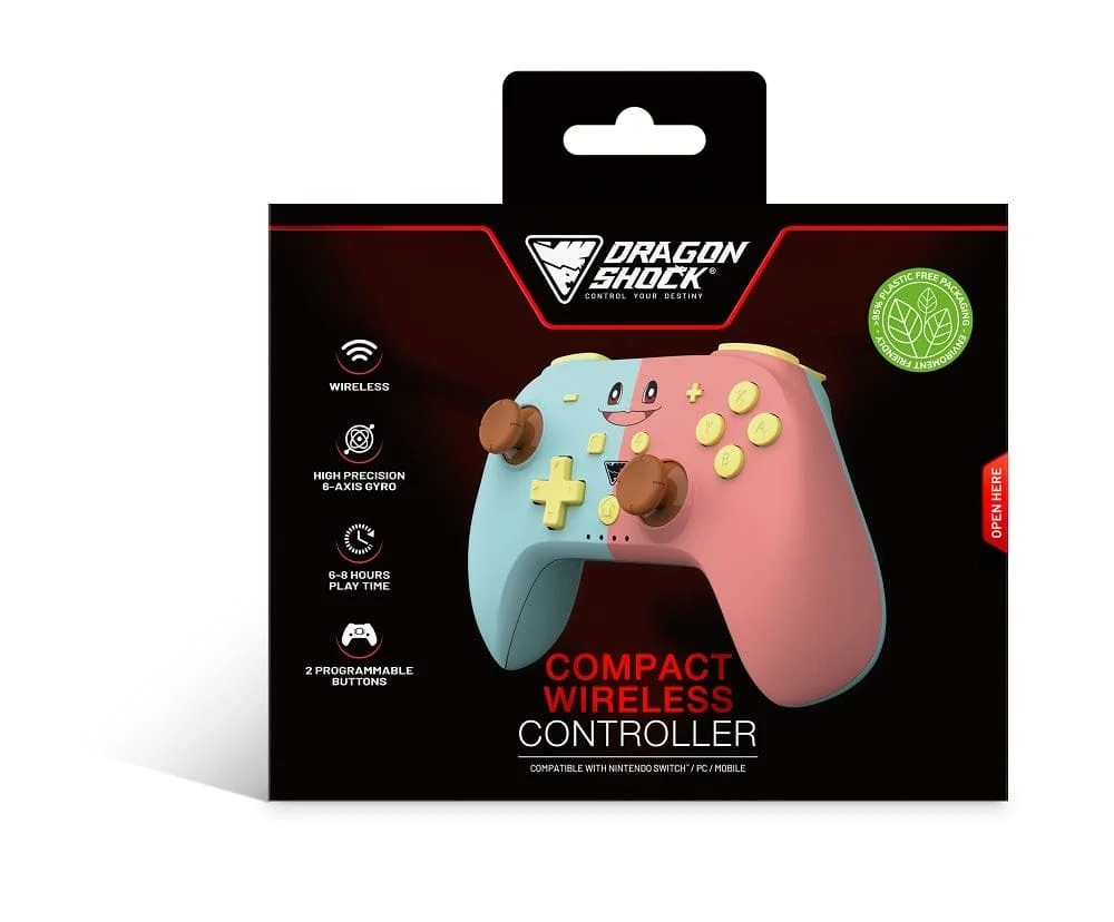 DragonShock - PopTop Compacte Bluetooth Draadloze Controller Blauw en Roze voor Switch en Switch OLED
