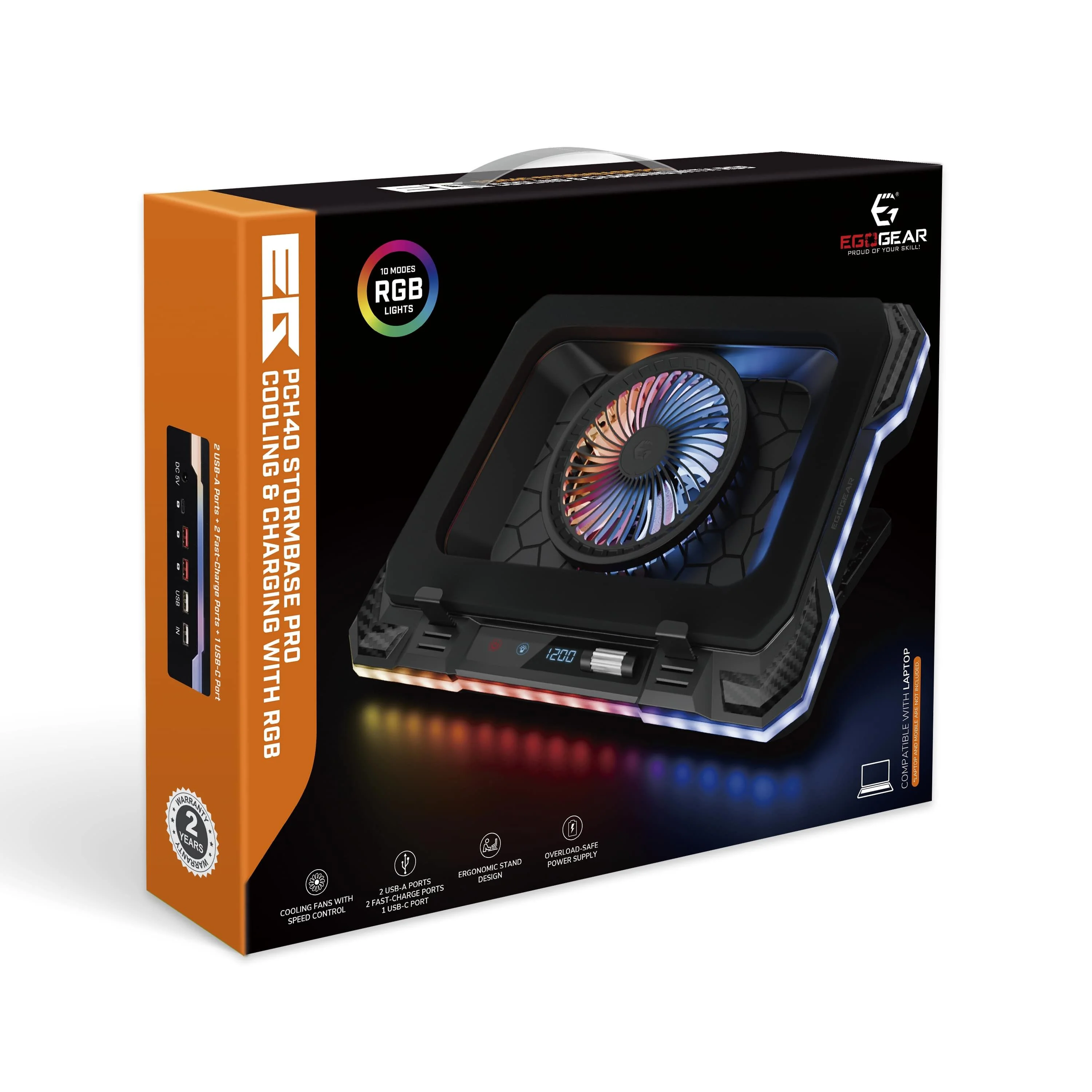 EgoGear - PCH40 - Stormbase Luminex Cooling Base RGB voor PC